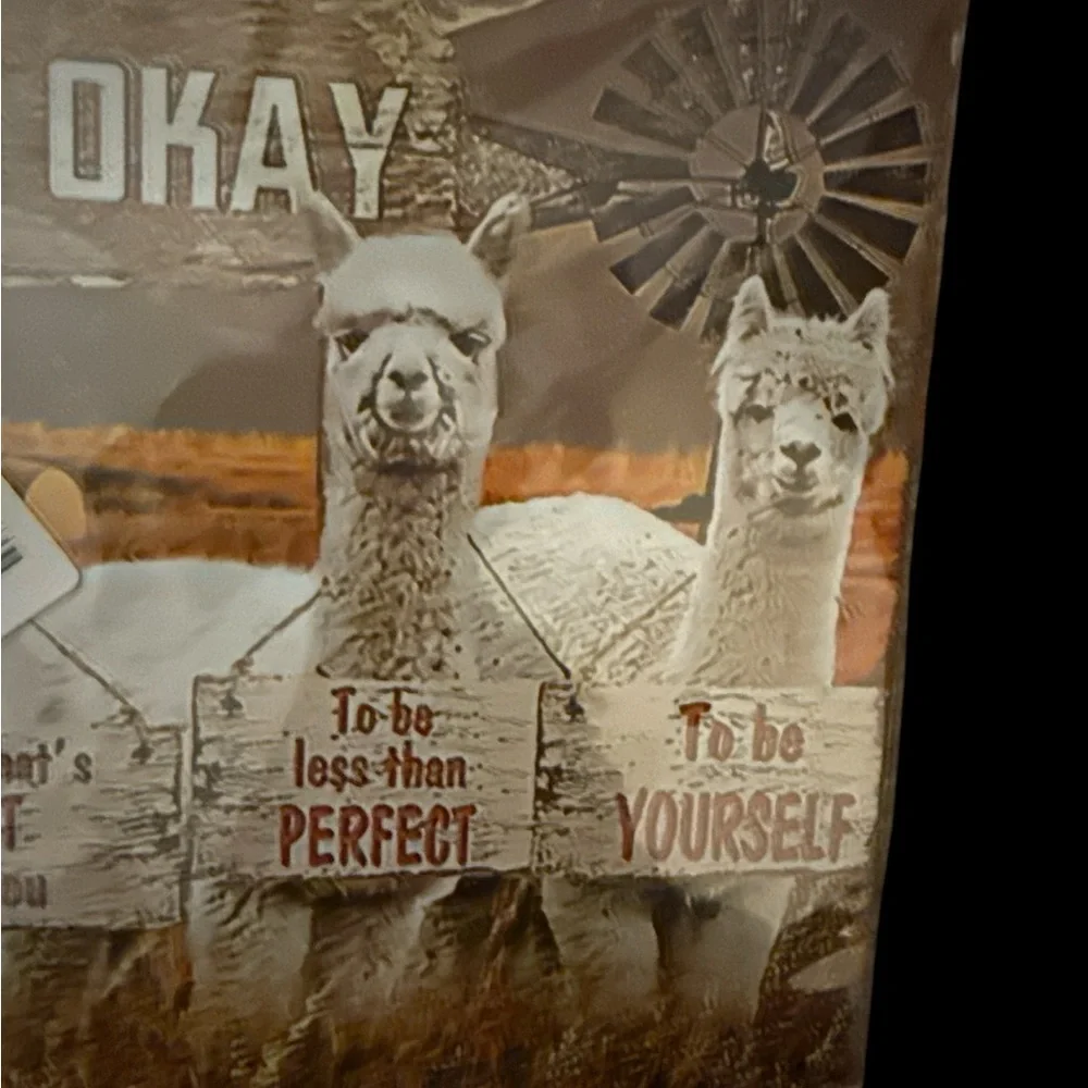 NEW Inspirational 8X 12 “It’s Okay” Llama Wall Art
